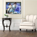 Blue Butterfly 5D Diamond DIY Painting Kit Home Decor Craft 30 X 25cm