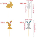 Easter Ornament Glitter Rabbit Cupcake Cake Toppers Happy Easter Rabbit