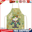 Kitchen Linen Apron Dress up Cat Print Home Restaurant Cooking Baking Bibs