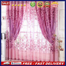 2Pcs Floral Half Shading Curtain Window Treatment for Living Room Decor