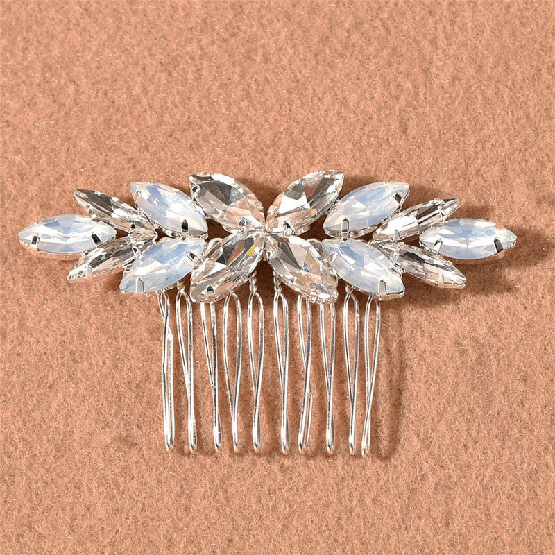 Wedding Hair Ornaments Leaf Rhinestone Hair Comb Bridal Hair Clips Flower