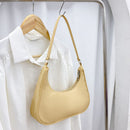 Fashion Women Pure Color Underarm Hobos Bags Top-handle Handbag (Yellow)