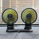 USB Powered Car Fan Multi-Angle Rotatable Dual Head 3-Speed Dashboard Dual Head