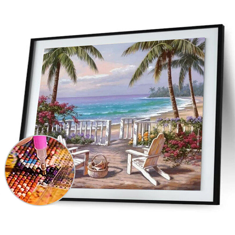 5D Diamond Painting DIY Beach Scenery Pictures Kits Full Drill Art Home Craft