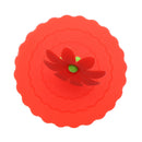 Sunflower Dustproof Reusable Silicone Cup Lid Insulation Cup Cover (Red) Newly