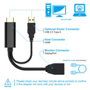 HDMI Male to Display Port Female Converter HDMI to DP Cable USB Powered Adapter