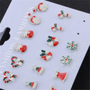 Jewelry Gift Deer 8Pcs/Set Santa Stud Earrings Xams Christmas Tree Snowflake