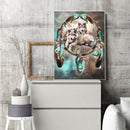 5D DIY Full Drill Diamond Painting Wolf and Dream Catcher Embroidery Kit