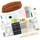 Stationery Storage Plush Pen Case Student School Pencil Organizer (Coffee) Newly