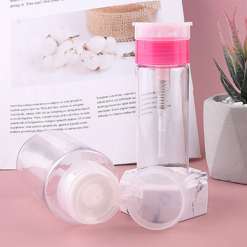 3pcs Push Down Dispenser, Empty Bottle Container for Nail Polish Remover, 1