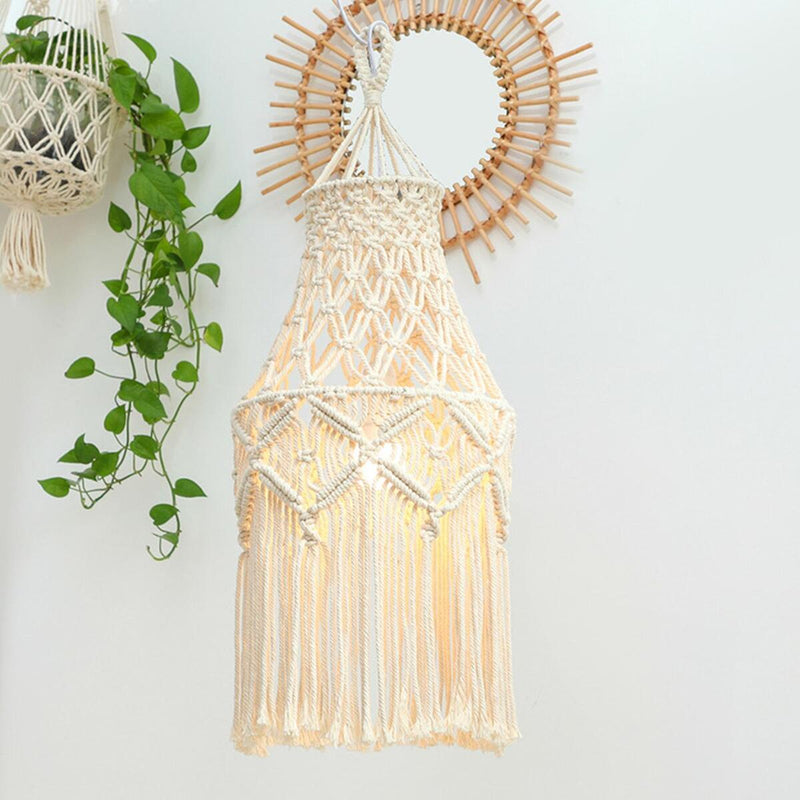 Lampshade Handmade Woven Macrame Wall Hanging Pendant Lamp Tapestry Decor#