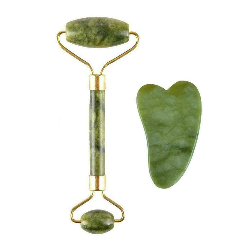 Face Neck Massage Kit Jade Roller & Scraper Set Anti Ageing Massager F3T2