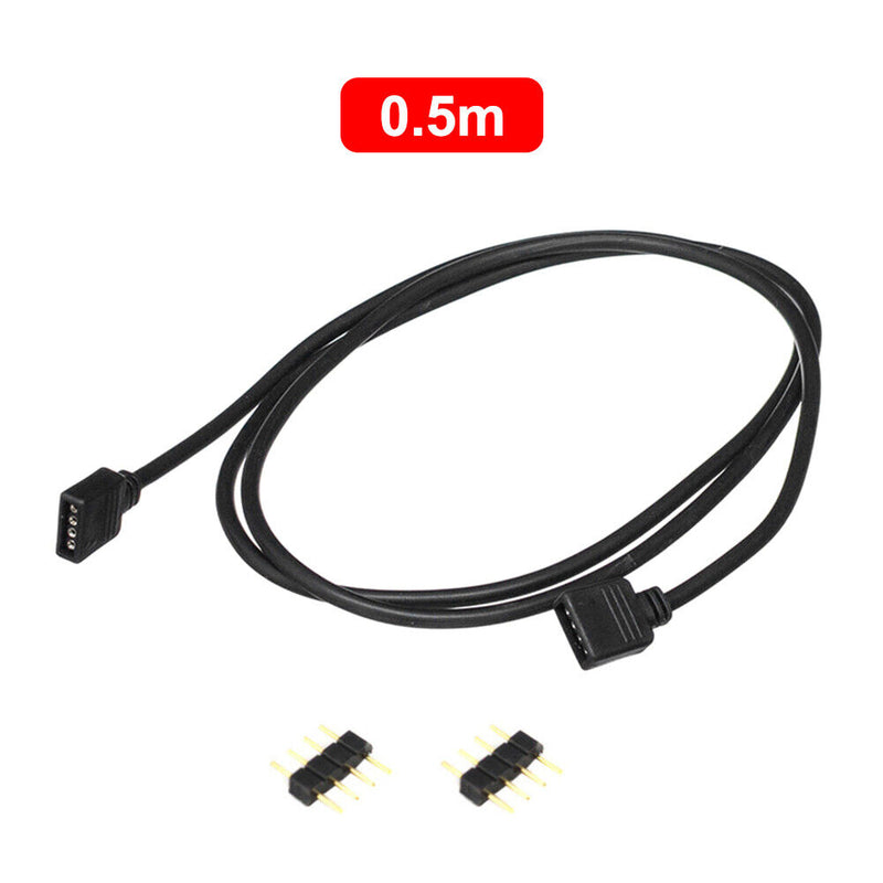 4Pin LED Extension Cable RGB 5050 3528 LED Strip Light Connector (0.5m) Newly