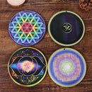 Decor Handmade Coasters Wooden Pendulum Board Flower of Life Slice Wood Base