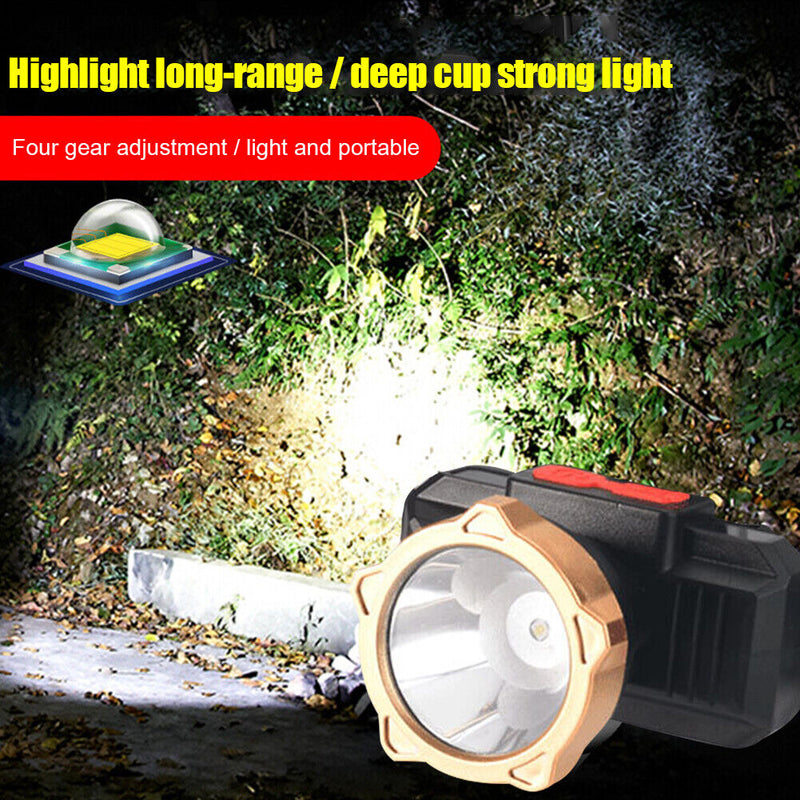 Rechargeable USB Portable LED Head-Wear Flashlight for Night Fishing Camping