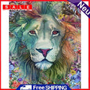 Handmade DIY Hand Painted Paint By Numbers Oil Canvas Pictures Lion Artwork Kit