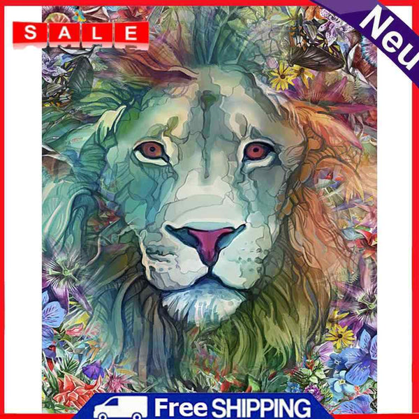 Handmade DIY Hand Painted Paint By Numbers Oil Canvas Pictures Lion Artwork Kit