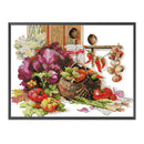 Partial Cross Stitch 14CT DIY Harvest Printed Embroidery Kits Hanging Painting