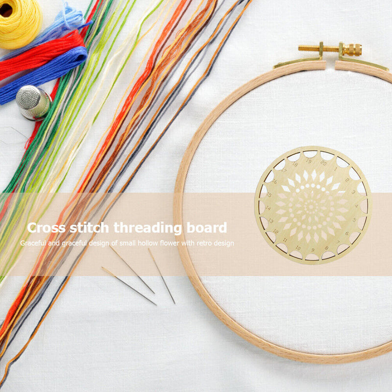 Hollow Wooden DIY Embroidered Thread Board Home Cross Stitch Needle Hoop Boar