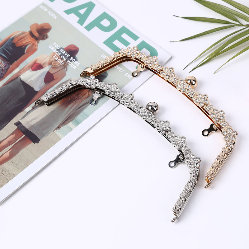 2pcs Metal Purse Frame Coin Bag Clasp Lock for DIY Craft Diamond Bag Clips