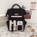 Fashion Women Contrast Color Rucksack Teenage Girl Travel Large Handbag Backpack