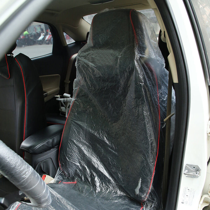 50pcs Clear Disposable Plastic Car Seat Cover Auto Interior Accessories Newly