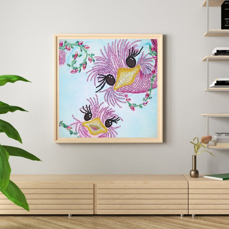 5D DIY Partial Special Shaped Drill Diamond Painting Big Eye Bird Wall Art Craft