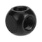 G1/4 Inner Thread 4 Way Water Tube Connector Ball Shaped Adapter(Black) Newly