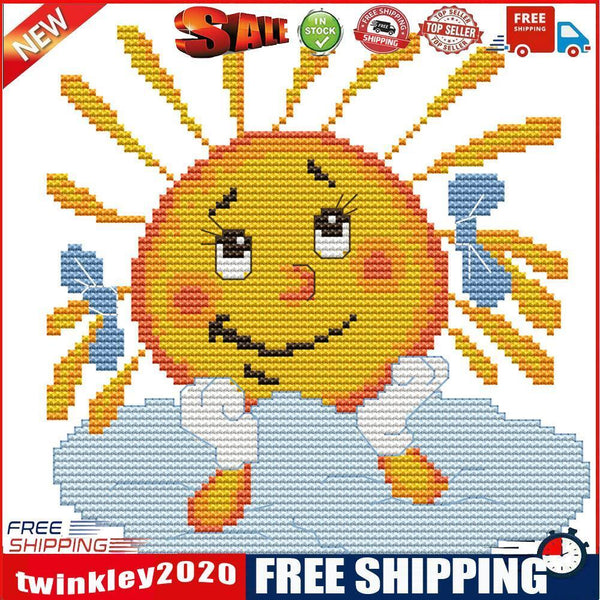 14CT Stamp Cross Stitch DIY Smile Sun Embroidery Needlework Kit (KB112)