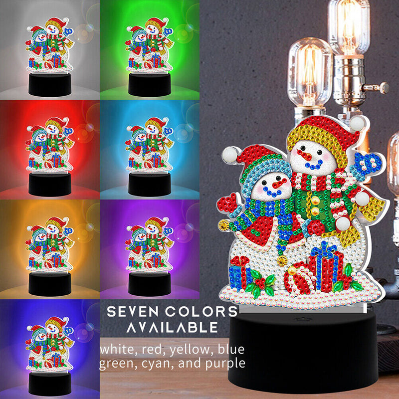 LED Lamp DIY Rhinestone Cross Stitch Home Decor Mosaic Handmade Gift Orname