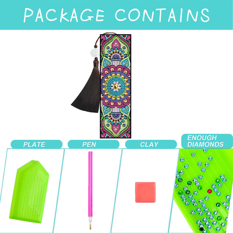 5D DIY Diamond Painting Bookmark Mandala Mosaic Tassel Book Crafts (FQY014)