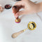 Sealing Wax Spoon Solid Wood Retro Wax Decorative Stamp Craft (Apricot) Newly