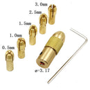 7pcs Mini Drill Chucks Adapter Micro Collet Brass w/Wrench for Power Rotary Tool
