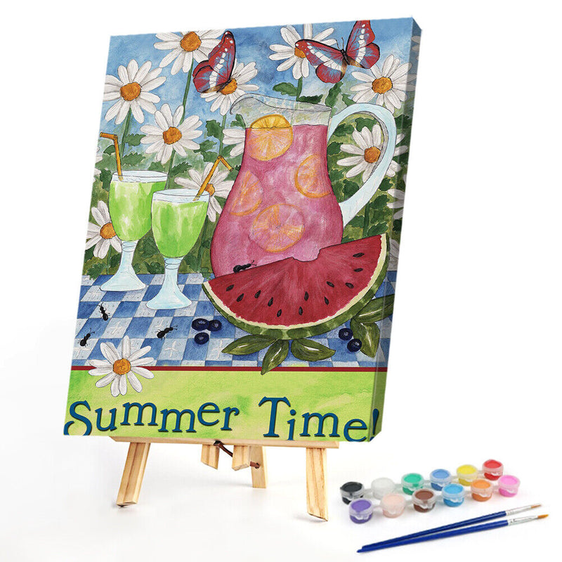 Summer Oil Paint By Numbers DIY Handpainted on Canvas Wall Art Picture Crafts
