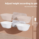 Double Pet Bowls Cats Dogs Wall Mounted Automatic Adjustable Dish Food Feeder