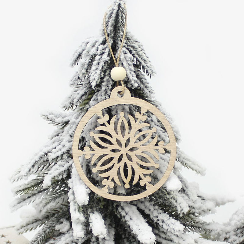 Wooden Pendants Christmas Decorations Xmas Tree Wood Chip Hanging Ornaments