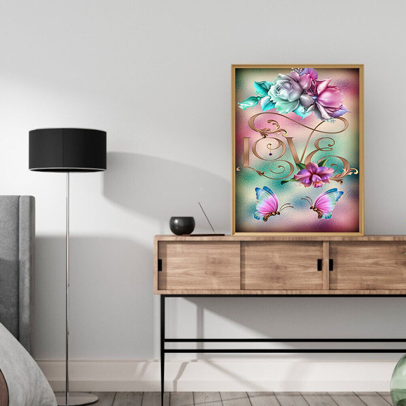 LOVE Flower Oil Paint By Numbers Kit DIY Acrylic Painting on Canvas Framele