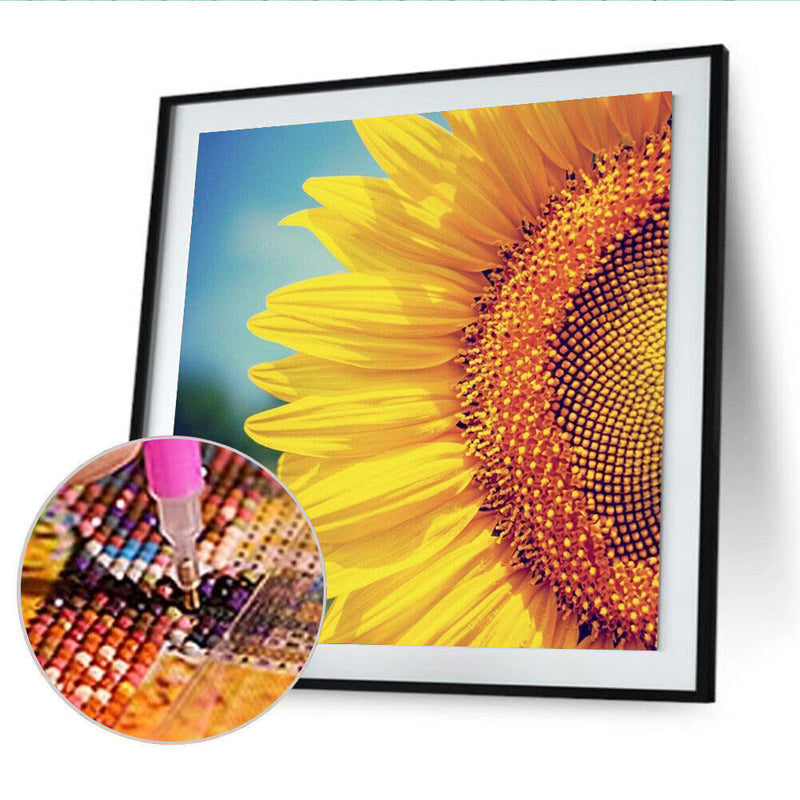 5D Diamond Painting Half Sunflower Full Round Drill DIY Picture Home Decorations