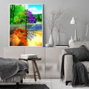 11CT Full Cross Stitch Four Seasons Tree Counted DIY Cotton Thread Needleworks