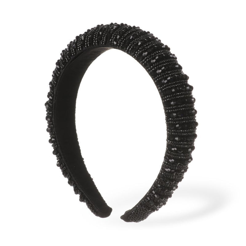 Women HairHoop Baroque Padded Rhinestone hairband Head wrap Handmade Headdress
