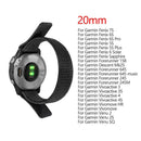 Nylon Loop Strap for Garmin Fenix 7S/6S/5S Watch Band (20mm Black)