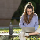 1L Large Capacity Water Bottle Portable Plastic Water Cup (Black Frosted) Newly