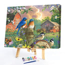 #A Railing Bird Oil Paint By Numbers Kit DIY Acrylic Painting on Canvas Frameles