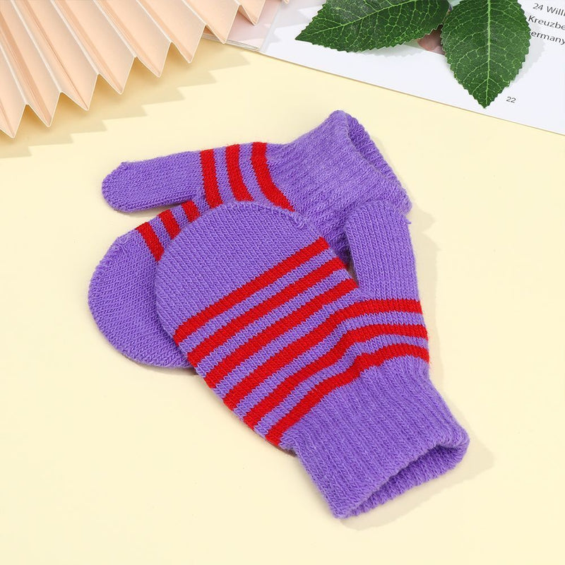 Warm Soft Kids Gloves Full Finger Gloves Knitted Mittens Children's Gloves