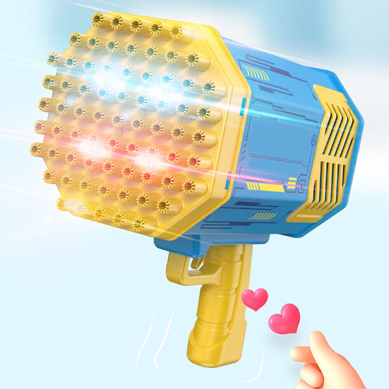 #A 69 Holes Bubbles Machine Kids Toys LED Light Blower Children Birthday Gifts