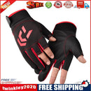 3-Finger Cut Unisex Arrow Fishing Glove Non-Slip Angling Gloves (Black Red)