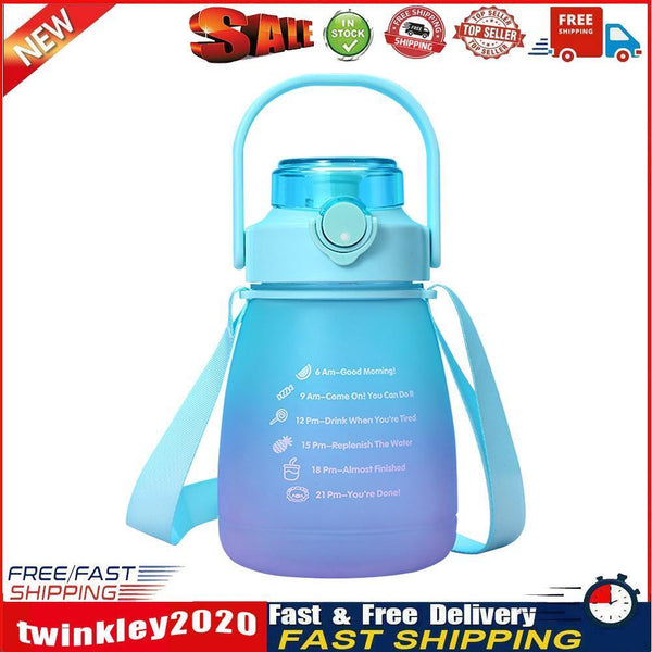 Gradient Water Bottle Portable Sports Leakproof Marker Water Kettle (B) Newly