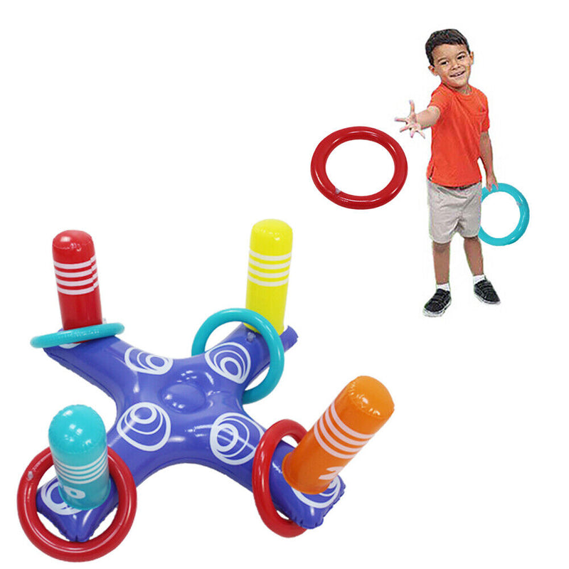 Inflatable Cross Ring Water Game Float Swim Pool Play Toys with 4 Circles