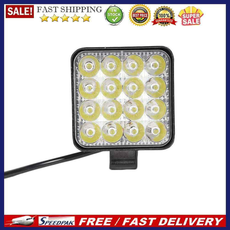 16LED Work Lamp 48W 2880LM 6500K Waterproof Square Car Truck Mini Spotlight