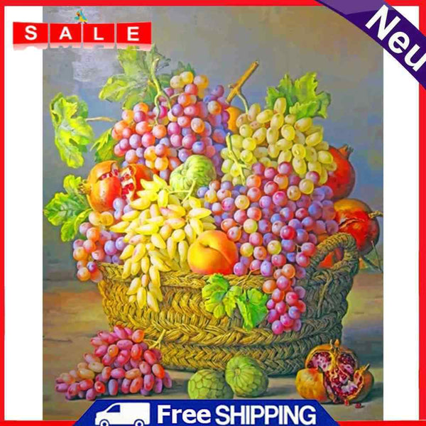 Hand Painted Oil Paint by Numbers DIY Fruit Grape Drawing Wall Decoration Gift